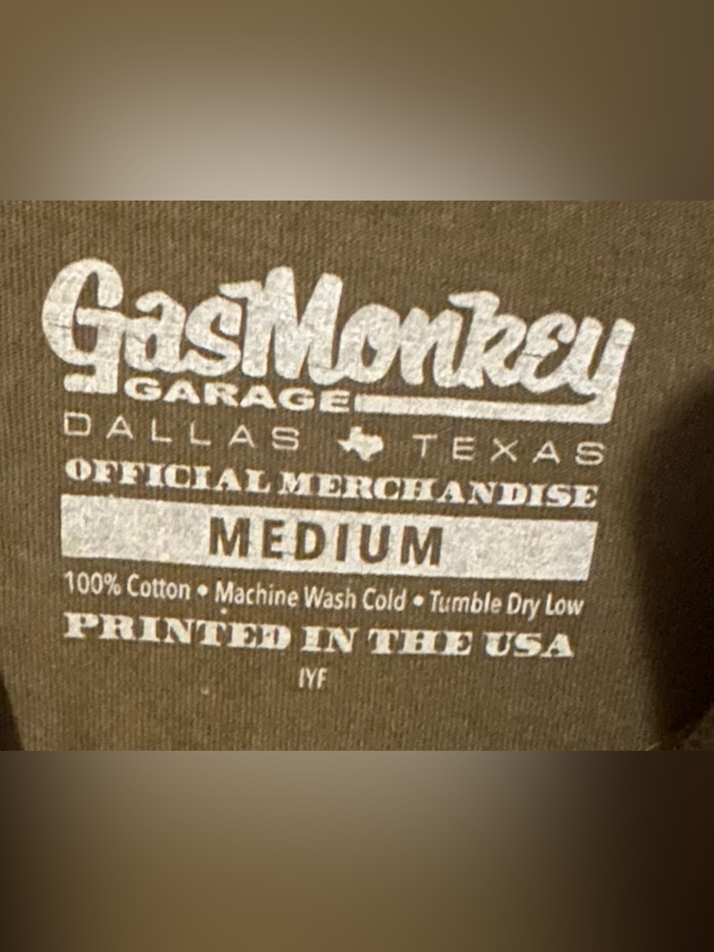 Gas Monkey Garage Men’s Olive Gorilla Back Graphic T-Shirt Medium - Picture 6 of 6